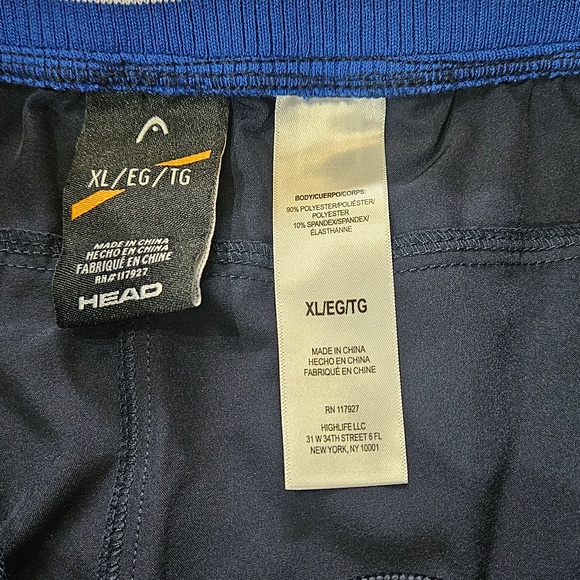 HEAD Shorts Mens XL Navy Blue Athletic Performance Pro-Engineering Reflective - Picture 4 of 5